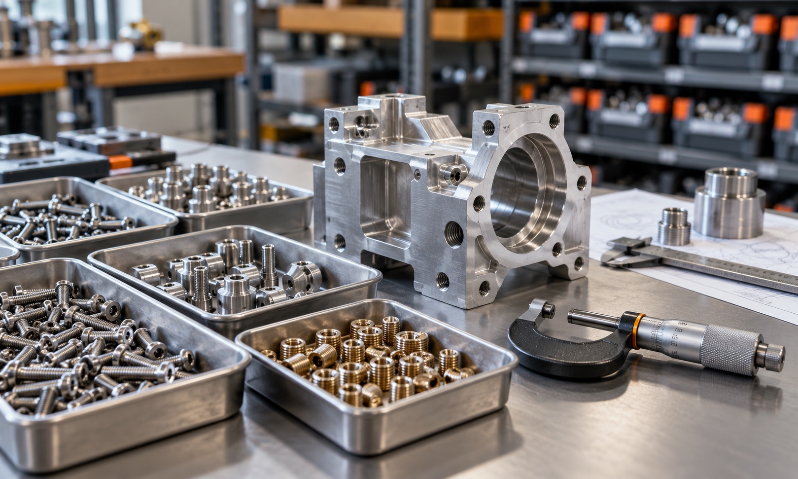 Selección especializada de tornillos, insertos y piezas para fabricantes industriales